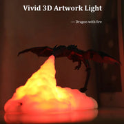 Flame Breathing Dragon LED Night Lamp