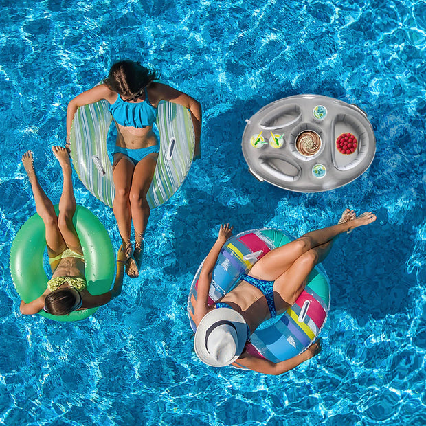 Summer Sea Bucket Cup Holder Inflatable Pool Beach Swimming Play Family Party Float Beer Drink Tray Cooler Table Toy Accessories