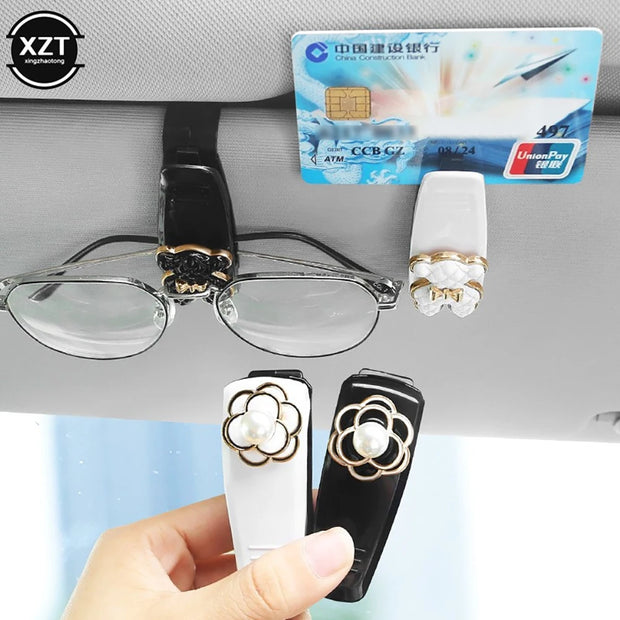 Universal Car Sun Visor Clip – Multi-Function Holder for Sunglasses, Eyeglasses, and Cards