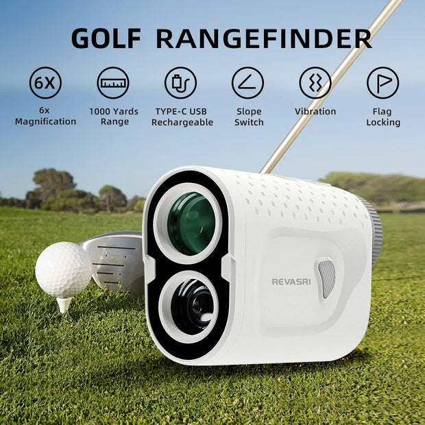 2024 New REVASRI Golf Rangefinder N1 - 1000 Yards, 6X Magnification, Flag Pole Locking Vibration