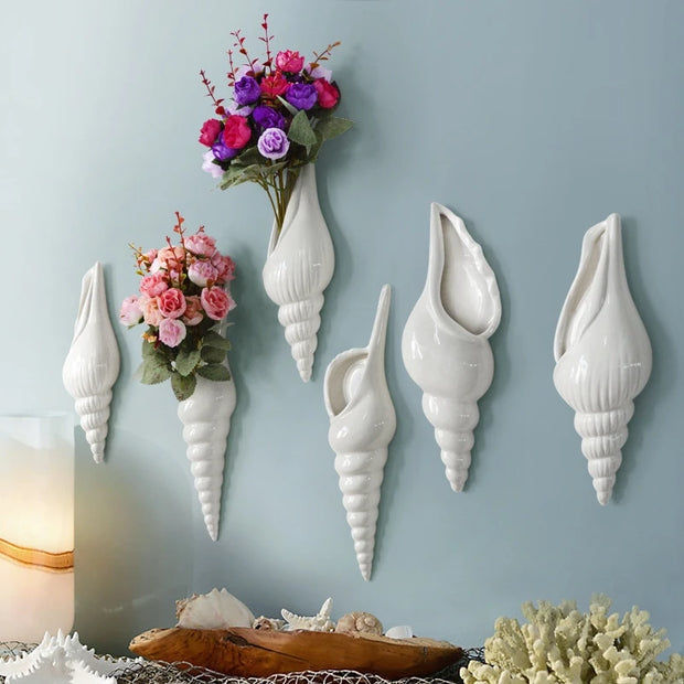 Conch Shell Wall Vase
