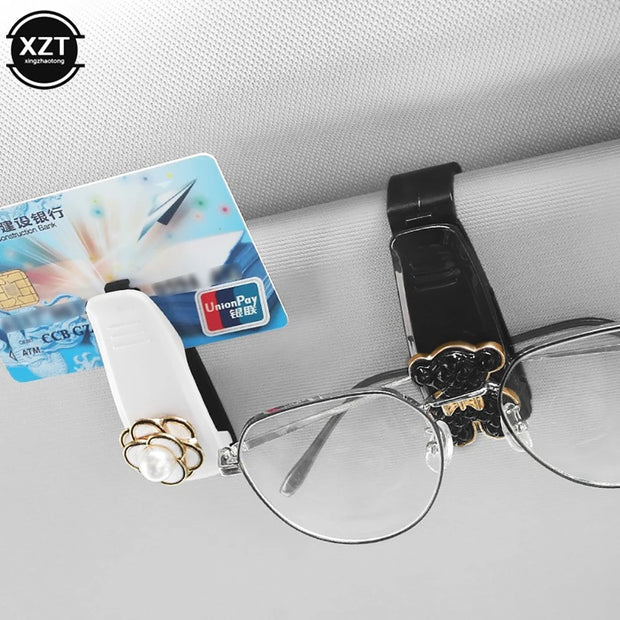 Universal Car Sun Visor Clip – Multi-Function Holder for Sunglasses, Eyeglasses, and Cards