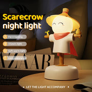 Cute Scarecrow Night Light With Touch Sensor USB Rechargeable 3 Levels Dimmable LED Sleeping Lamp For Children Bedroom Decor