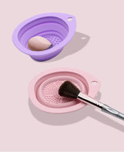 Silicone Makeup Brush Cleaner Folding Powder Puff Cleaning Bowl Eyeshadow Brushes Washing Soft Mat Beauty Tools Scrubber Box