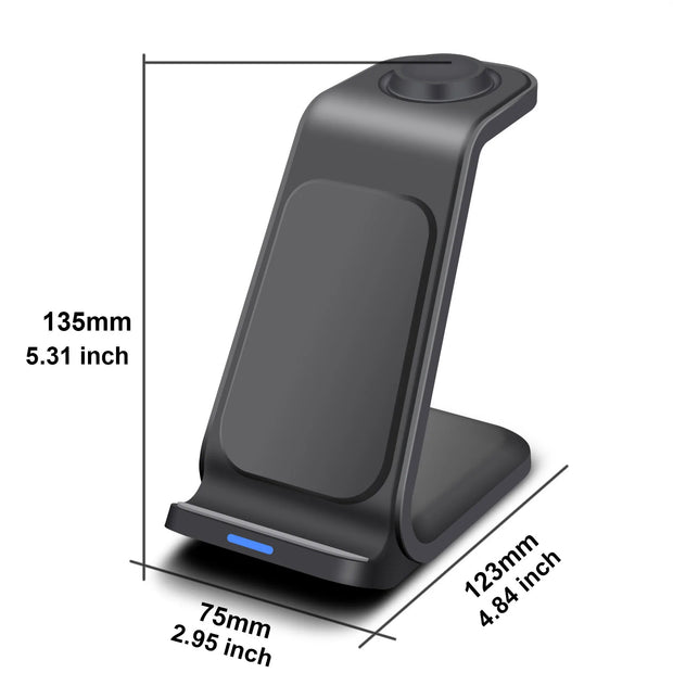 Wireless Charger 3 in 1 Fast Charging Dock Station