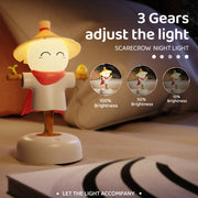 Cute Scarecrow Night Light With Touch Sensor USB Rechargeable 3 Levels Dimmable LED Sleeping Lamp For Children Bedroom Decor