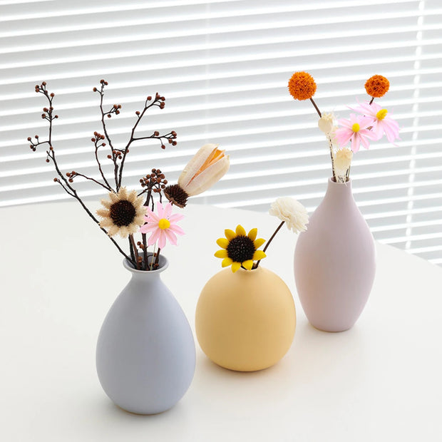 Pastel Nordic Ceramic Vase - Elegant Home and Office Decor