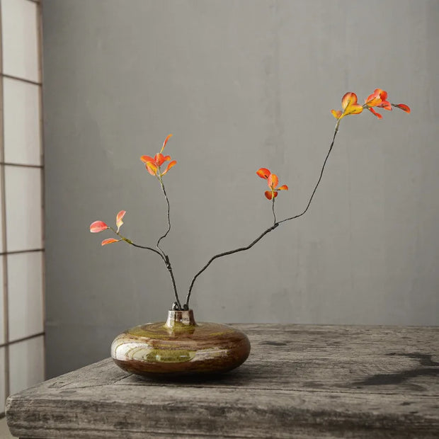 Japanese-Style Pottery Vase - Zen Retro Ceramic Decor