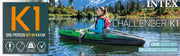 2 Person Inflatable Vinyl Kayak Set | Includes Seat, Paddle Hand Pump Storage Carry Bag for Lakes and Rivers