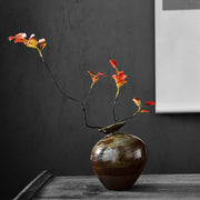 Japanese-Style Pottery Vase - Zen Retro Ceramic Decor