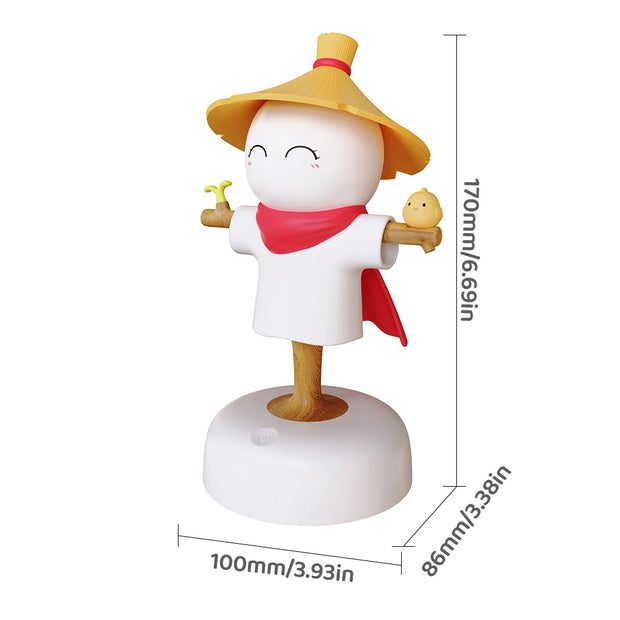 Cute Scarecrow Night Light With Touch Sensor USB Rechargeable 3 Levels Dimmable LED Sleeping Lamp For Children Bedroom Decor