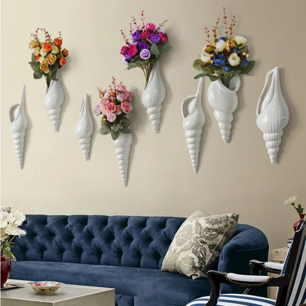 Conch Shell Wall Vase