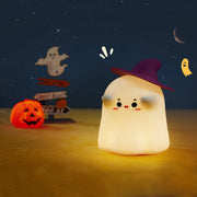 Funny Silicone Ghost Night Light Dimmable Rechargeable Nursery Nightlights Beside Touch Lamp for Kids Room Halloween Decor