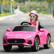 Pink Maserati GranCabrio Sport 12V Kids Ride-On: Remote Control & Lights