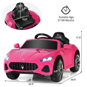 Pink Maserati GranCabrio Sport 12V Kids Ride-On: Remote Control & Lights