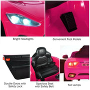 Pink Maserati GranCabrio Sport 12V Kids Ride-On: Remote Control & Lights