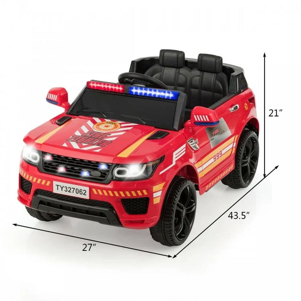 Red Firetruck Electric Ride-On Car with Remote Control