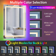 Colorful Light Wall Mirror with Anti-Fog Feature