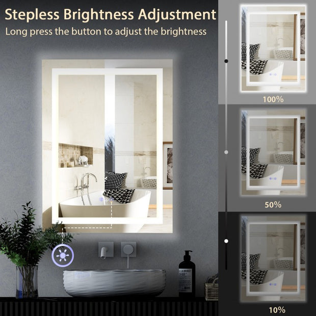 Colorful Light Wall Mirror with Anti-Fog Feature