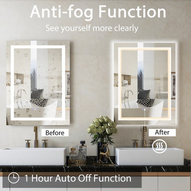 Colorful Light Wall Mirror with Anti-Fog Feature