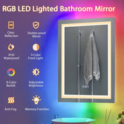 Colorful Light Wall Mirror with Anti-Fog Feature