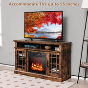 Electric Fireplace TV Stand with Cabinets for TVs Up to 55"