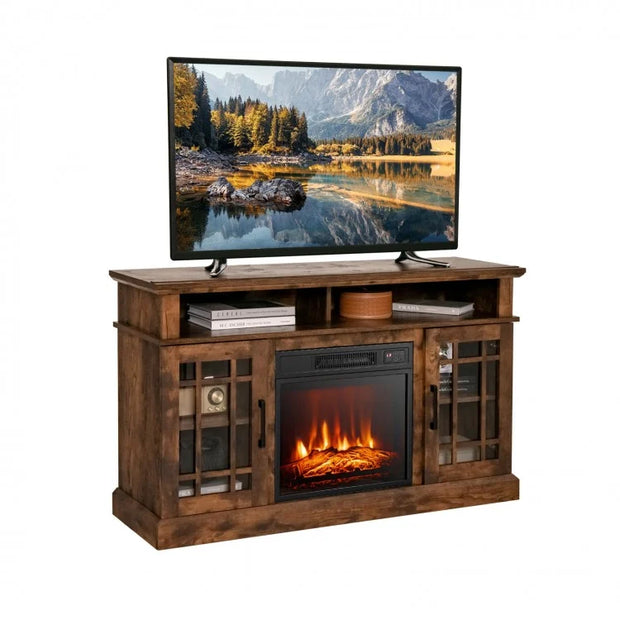 Electric Fireplace TV Stand with Cabinets for TVs Up to 55"