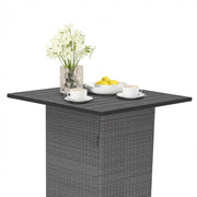 5-Piece Wicker Patio Bar Set with Hidden Storage