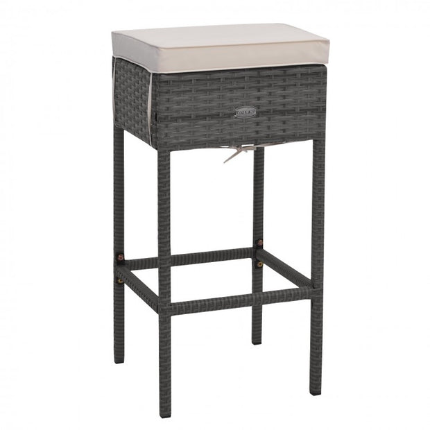 5-Piece Wicker Patio Bar Set with Hidden Storage