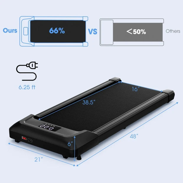 Smart Walking Pad: LED Display, Remote Control Included