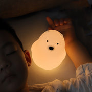 Little White Bear Silicone Pat Night LED USB Charging