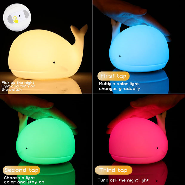 Colorful Whale Silicone Pat Light