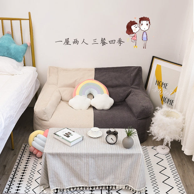 Lazy Bean Bag Sofa Lovely Bedroom Double Sofa Small Family Balcony Tatami Armchair Chaise Lounge Sofa Recliner chair