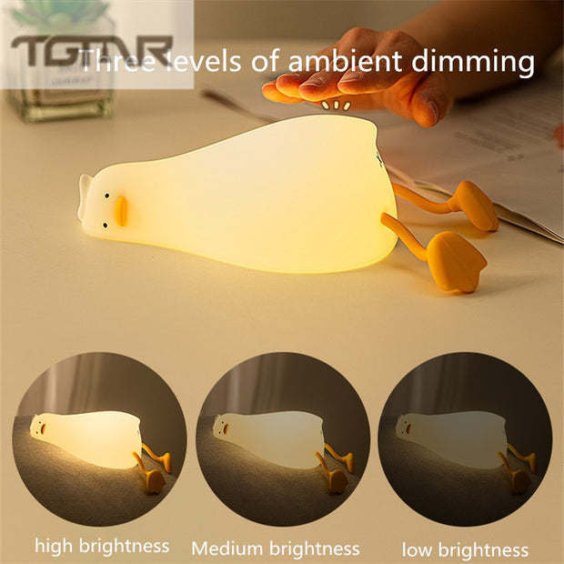 Flat Lying Duck Silicone Pat Night Light