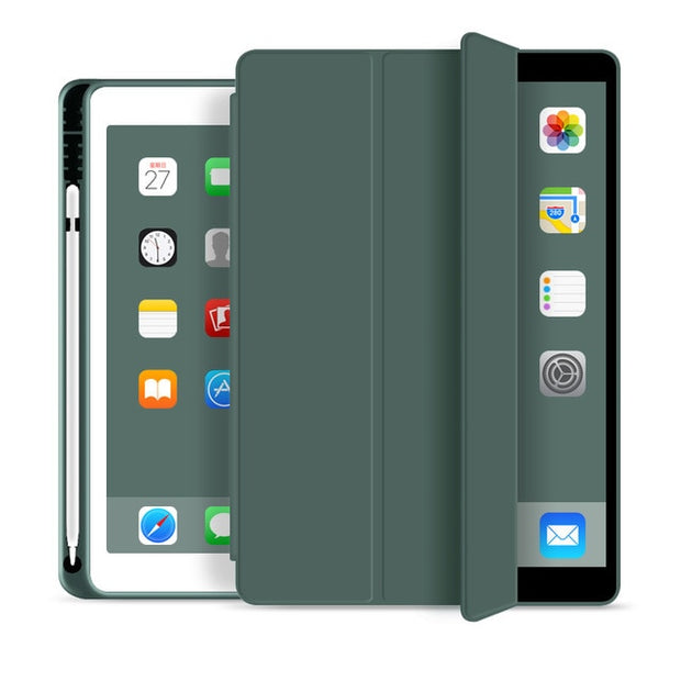 Case For 2020 iPad 10.2 8th 2018 2017 9.7 Mini 5 2021 Pro 11 10.5 Air 3 4 Smart Cover With Pencil Holder iPad 5th 6th Generation