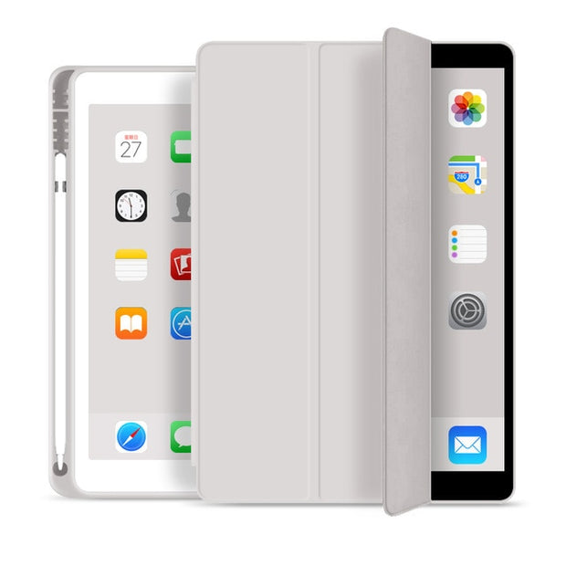 Case For 2020 iPad 10.2 8th 2018 2017 9.7 Mini 5 2021 Pro 11 10.5 Air 3 4 Smart Cover With Pencil Holder iPad 5th 6th Generation