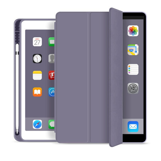 Case For 2020 iPad 10.2 8th 2018 2017 9.7 Mini 5 2021 Pro 11 10.5 Air 3 4 Smart Cover With Pencil Holder iPad 5th 6th Generation