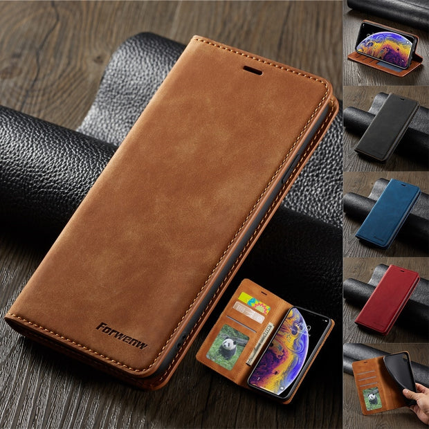 Ultra Thin Suede Leather iPhone Flip Cover Wallet Case